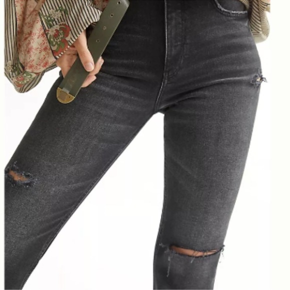 Anthropologie Pilcro The Vintage Straight Distressed Black Jeans - Picture 4 of 8